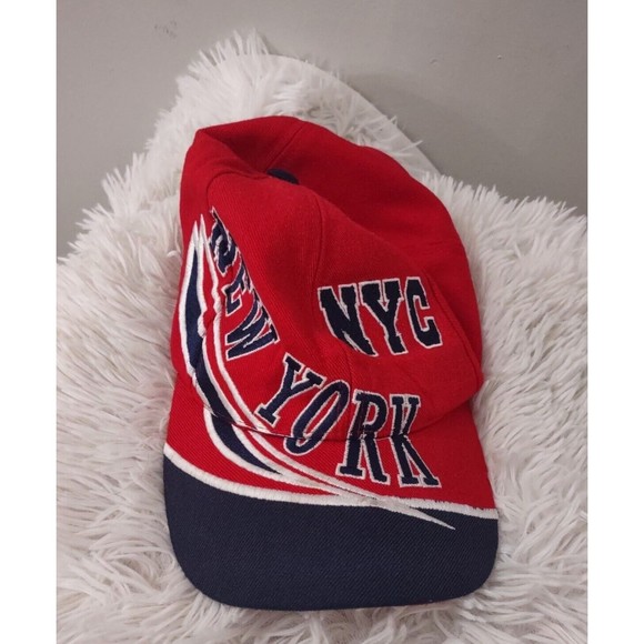 New York City Adult Embroidered Red Baseball Cap Hat Adjustable - Picture 1 of 7